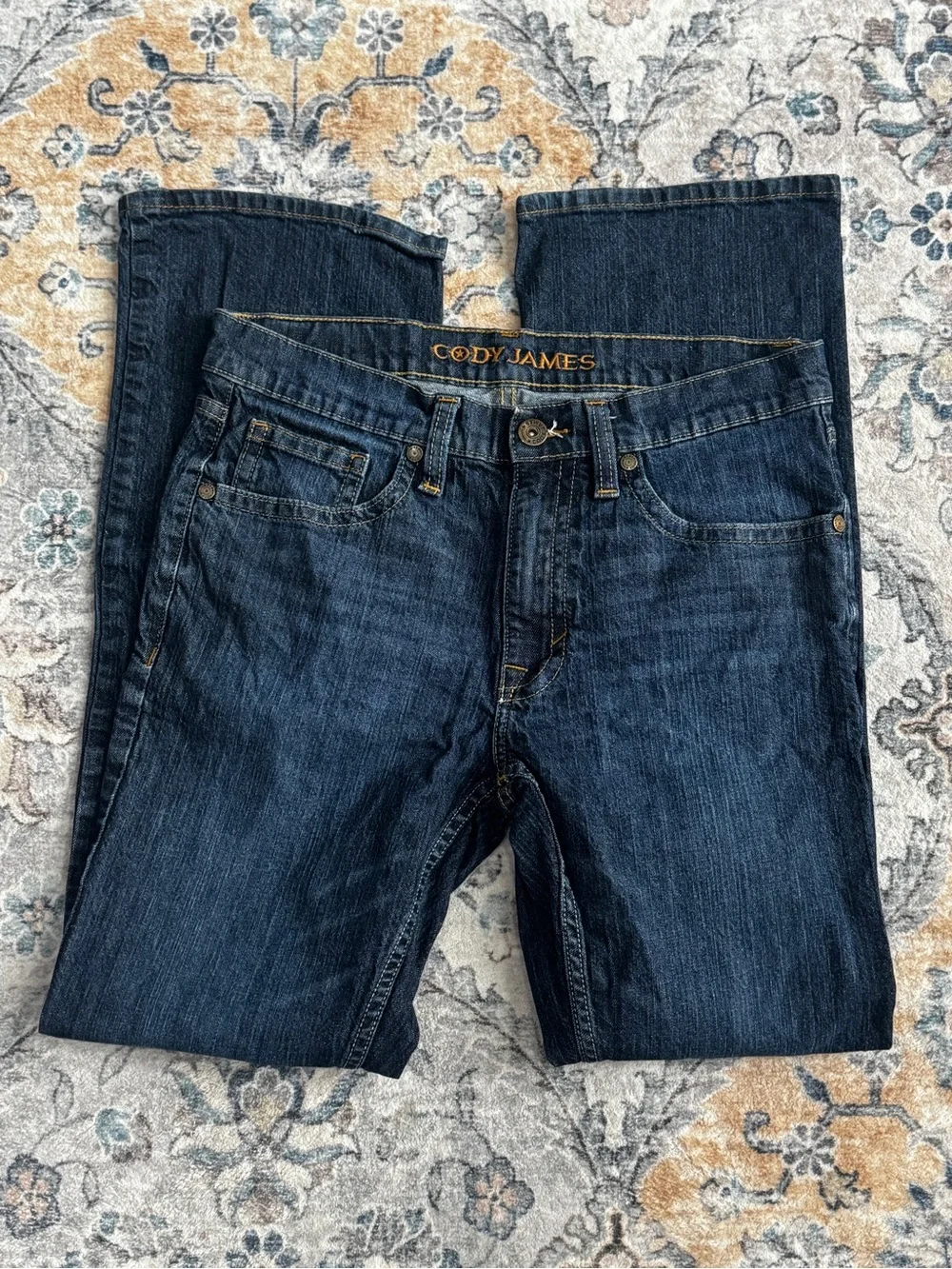 Men’s Cody James Dark Wash 33W x 34L Bootcut Blue Jeans style 138823